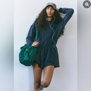 NWOT Free People Movement FP Movement Such A Flirt Navy Blue Romper